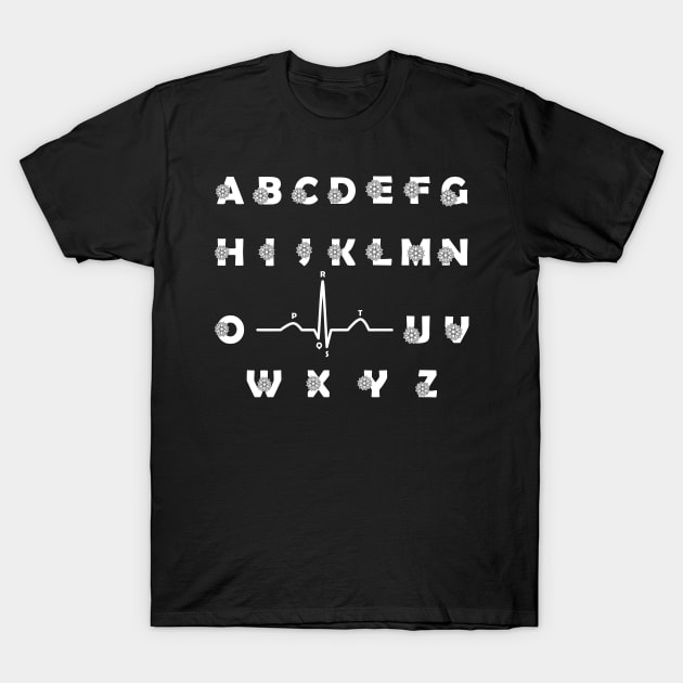 Medical PQRST EKG Wave Heartbeats Nurse T-Shirt by Fargo